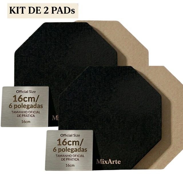 Kit com dois pads de 16 cm em MDF natural, marca MixArte