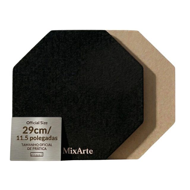 Pad de 29 cm em MDF natural, marca MixArte - o kit leva também o pad de 16 cm